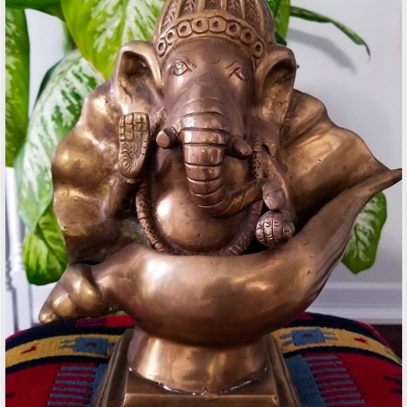 Brass Ganesha Statue Handmade  statue 14” height - Picture 2 of 5